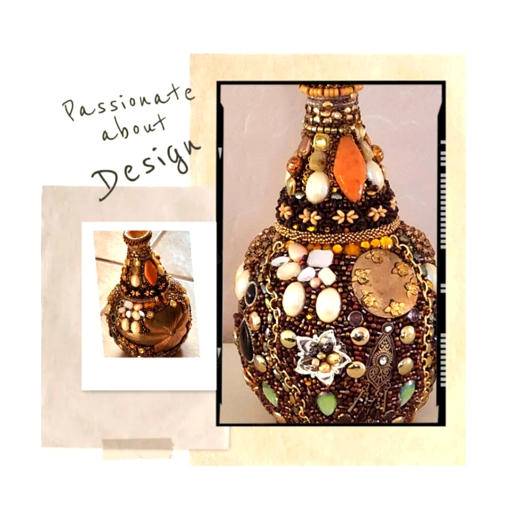 Decorative Hand Beaded Vase